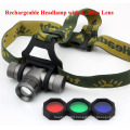 4 Color Beams 180 Lumens Rechargeable Headlamp for Hunting